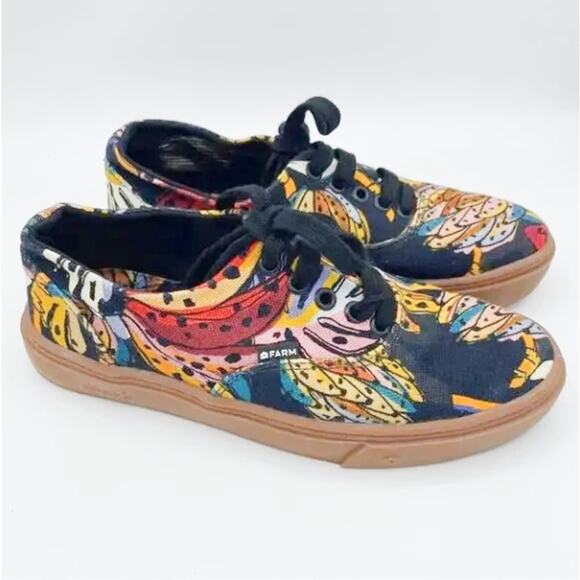 FARM RIO Colorful Tropical Lace Up Sneakers Sz 36 / US 6